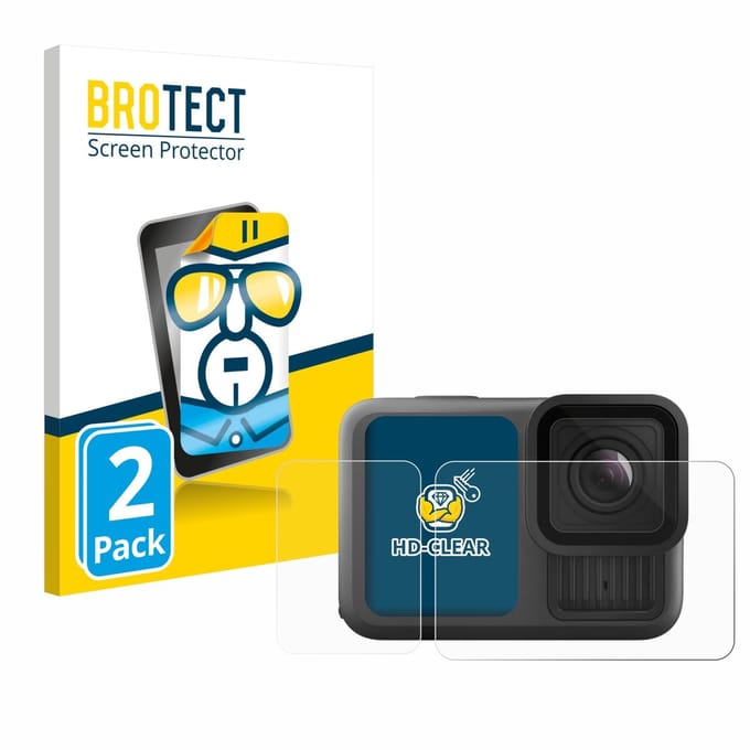 BROTECT - Screenprotector voor GoPro Hero 13 Black Creator Edition - Folie Beschermfolie transparant 2 Stuks