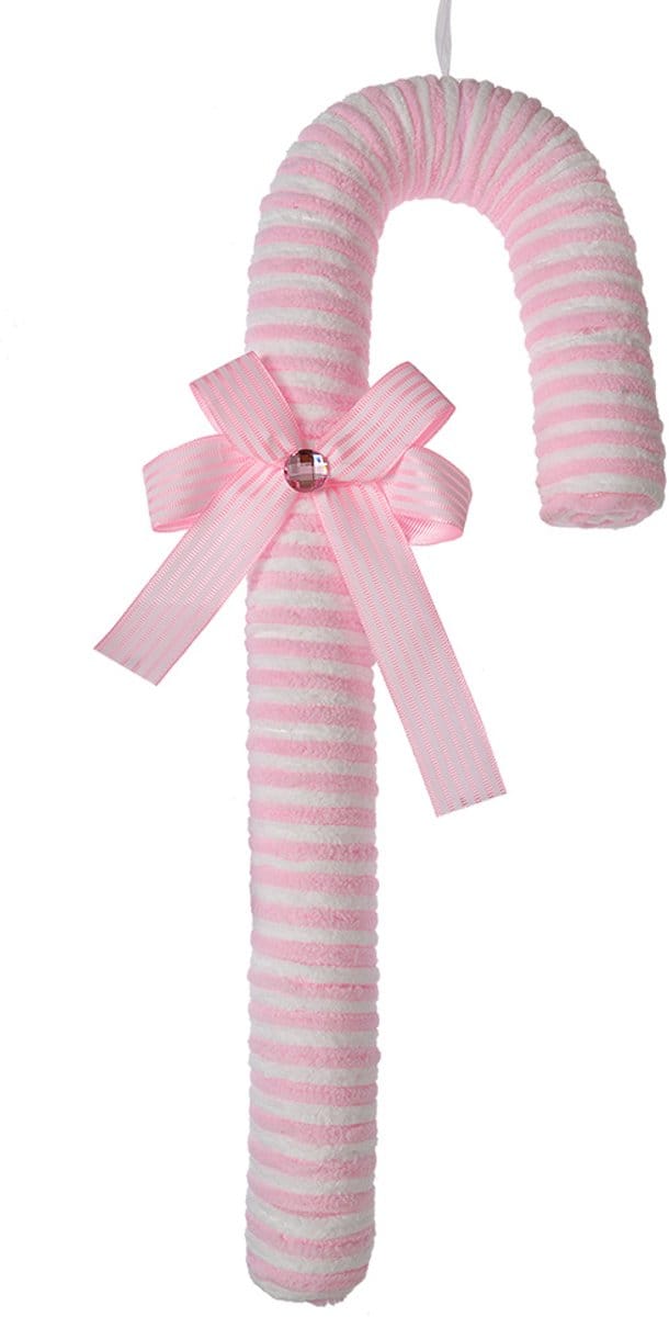 Clayre & Eef Kersthanger Zuurstok 45 cm Roze Kunststof