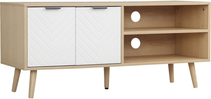 HOMCOM TV-meubel - Spaanplaat - 110x39x48,8cm - Wit