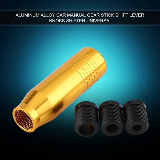 Aluminiumlegering Auto Handgeschakelde Versnellingspook Knopen Shifter Universeel Goud blue
