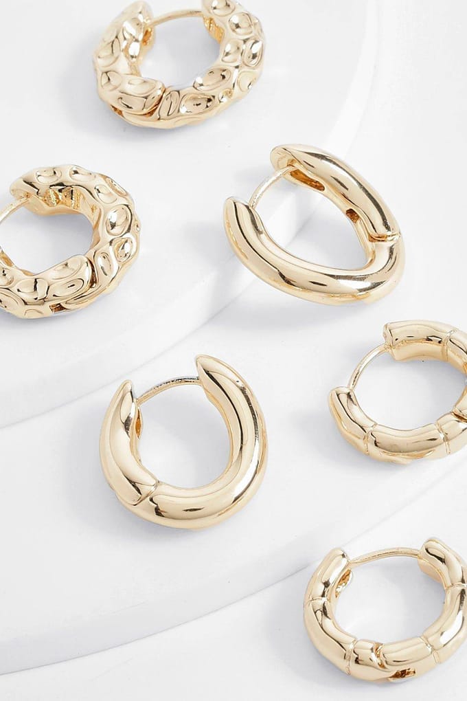 boohoo Dames Gouden Mini Hoepel Oorbellen Multipack