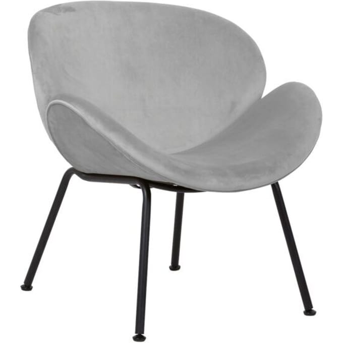 Fauteuil SMILE Paperflow - polyurethaanschuim - staal en polyester - zwart en grijs
