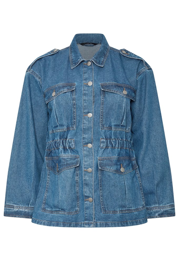 Limited Collection Blauw Spijkerjack Met Elastische Tailleband Size 42