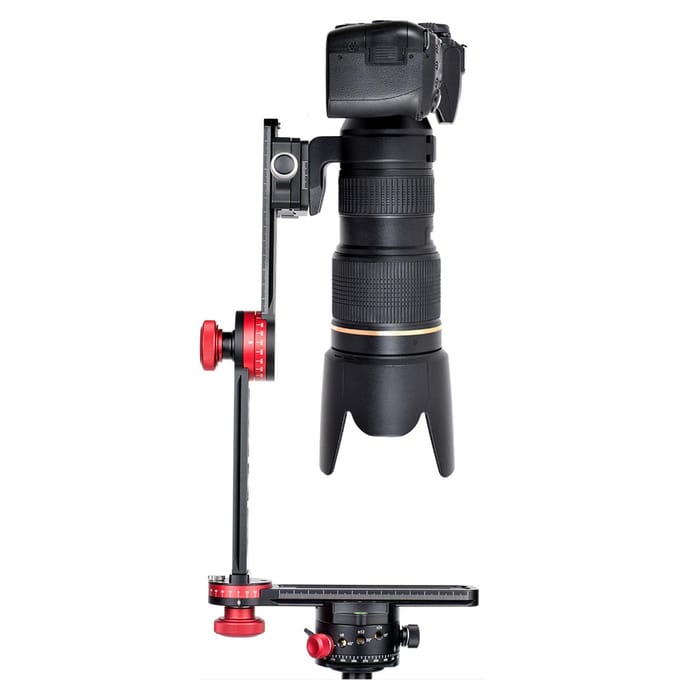 720 graden Gimbals Statiefkop Heavy Duty Aluminiumlegering Panoramische Kop met Arca Type Snelwisselplaat gray