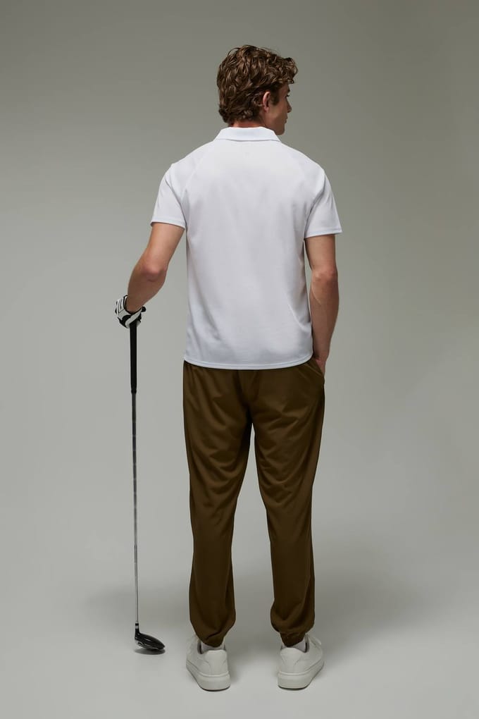 Actieve Regular Fit Golfjoggingbroek Met Boordjes | Khaki | Size Medium
