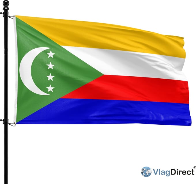 VlagDirect - Comorese vlag - De Comoren vlag - 90 x 150cm.