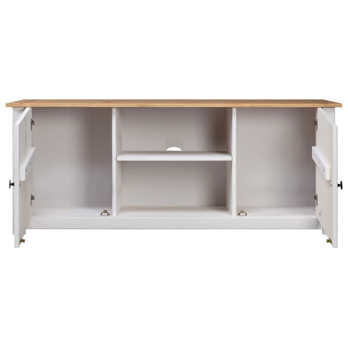 vidaXL - Tv-kast - Panama - Range - 120x40x50 - cm - massief - grenenhout - wit