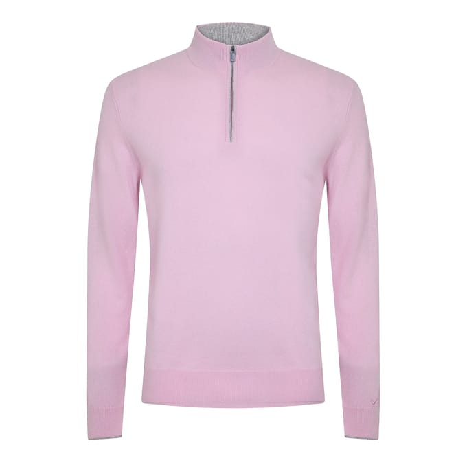 Callaway Heren Sweater Top met Ritssluiting (Roze)