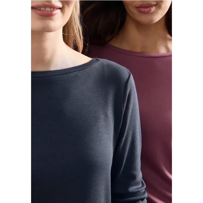 Set van 2 longsleeves met boothals