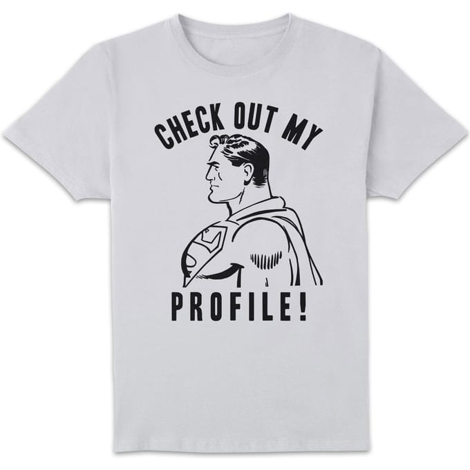 DC Comics Superman Check Out My Profile T-shirt - Wit - 5XL