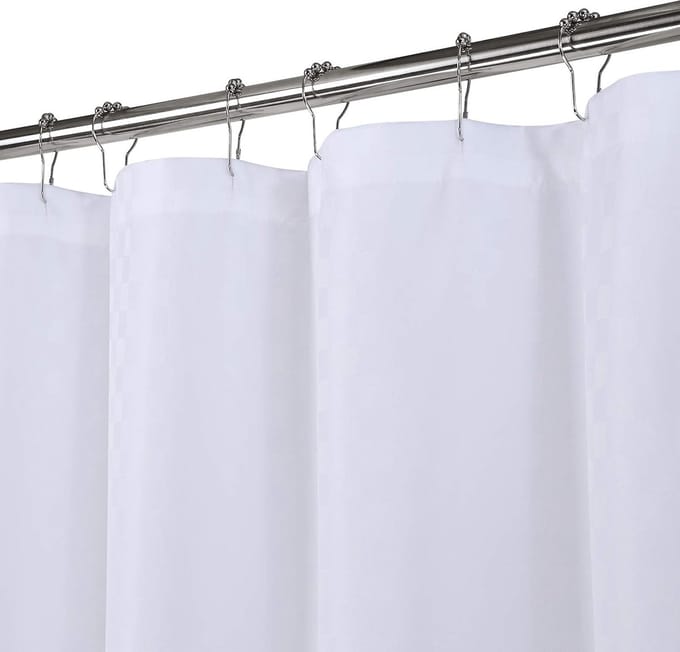 Douchegordijn Wit - Badkamer Gordijn - Douche Bescherming - 190 GSM Dik Polyester - 180x180cm - Wit