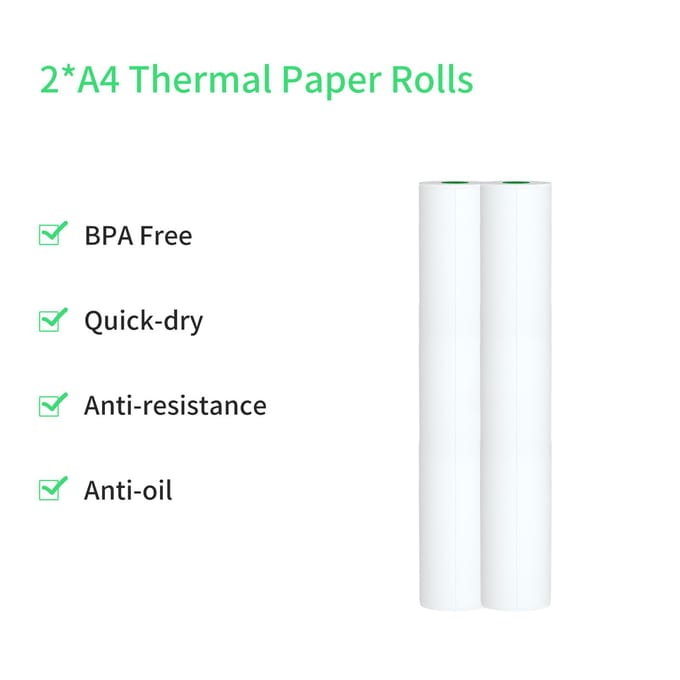 PeriPage 2 Rollen Thermisch Papier Compatibel met PeriPage A40 Thermische Printer Sneldrogend Perfect voor 1 white