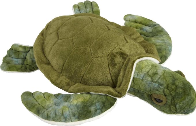 Ravensden Pluche knuffel dier - zeeschildpad - 40 cm - zeedieren knuffel
