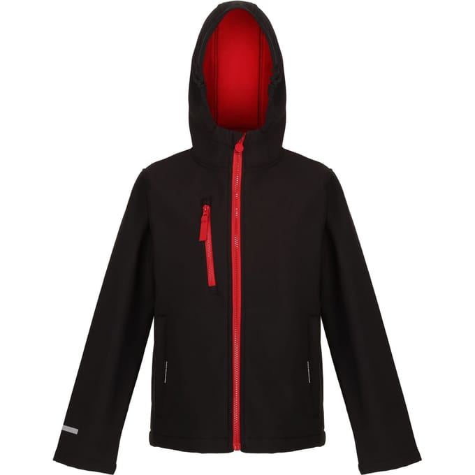 Regatta Kinder/Kids Ablaze 3 Layer Soft Shell Jas (Zwart/Klassiek Rood)