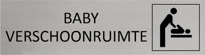 CombiCraft Aluminium deurbordje Baby verschoonruimte 165x45mm - per stuk