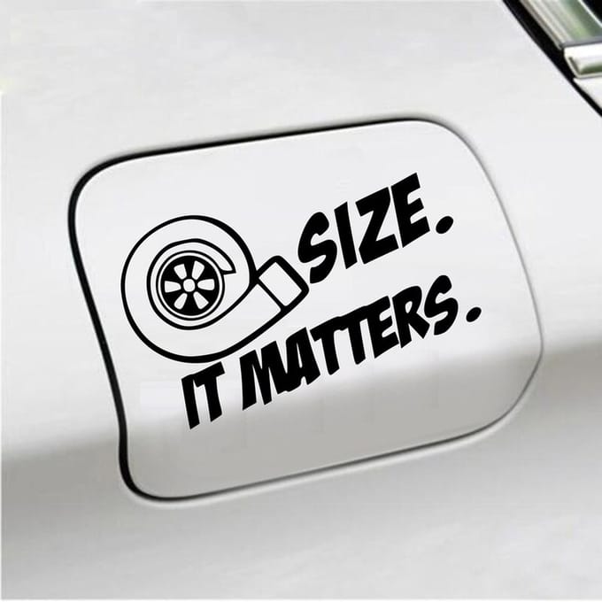 Bumpersticker - Size It Matters - 10 X 17 - Zwart