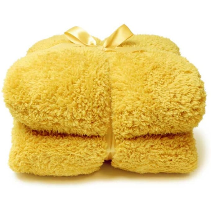 Unique Living | Teddy plaid 150x200cm bamboo yellow