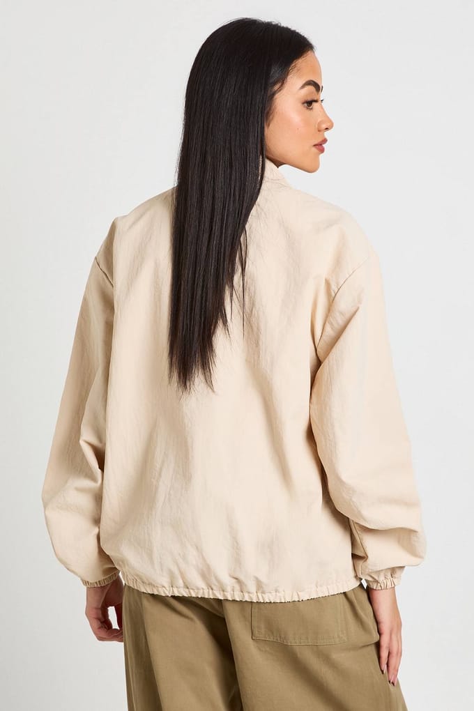 boohoo Dames Oversized Bomberjack | Ecru | Maat: 14