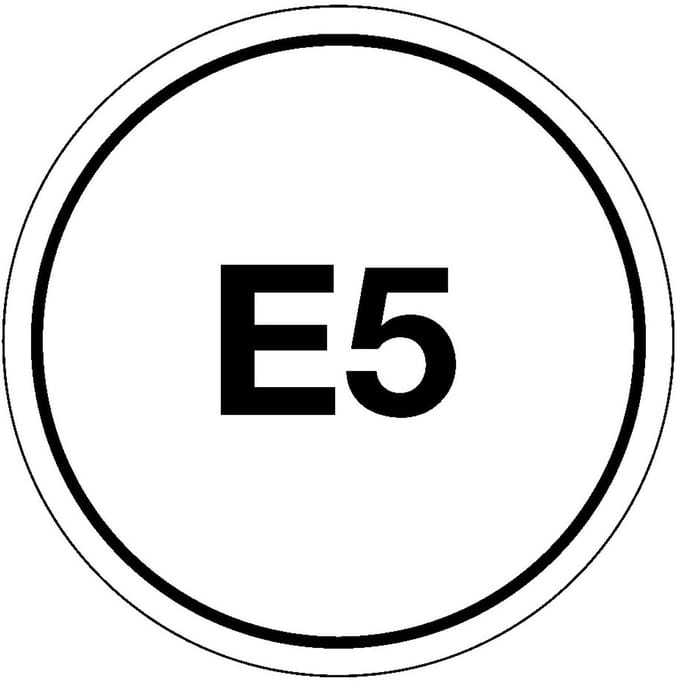 E5 benzine sticker 150 mm