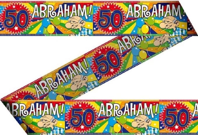 Markeerlint afzetlint Abraham 50 jaar 15 meter.