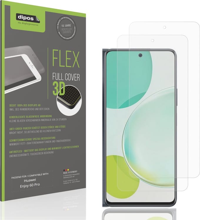 dipos FLEX – 2x Matte Screenprotector geschikt voor Huawei Enjoy 60 Pro | Volledige Schermbescherming | Case-Friendly
