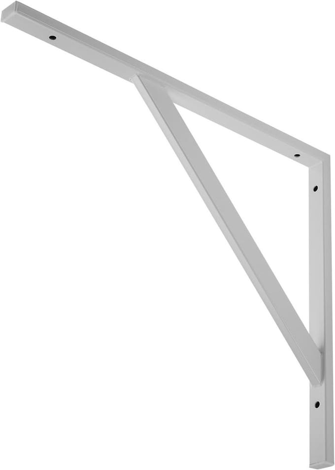 Zware Beugel - Muursteun Plankhouder - Zware Lasten Dragen - Extra Verstevigingsstang - 495 x 415 mm - Wit