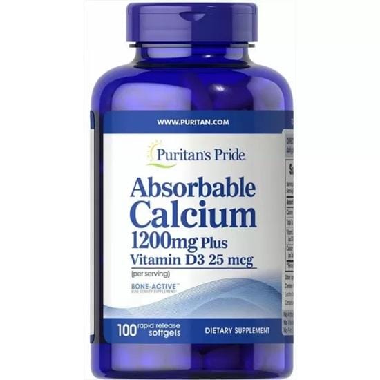 Puritan's Pride - Absorbeerbaar calcium 1200 mg met vitamine D3 1000 IE 100 Softgels