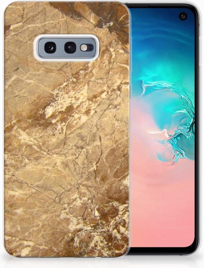 Samsung Galaxy S10e TPU Siliconen Hoesje Marmer Creme