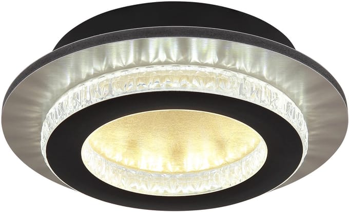 Plafonniere - zwart - JAYDEN - metaal - Ø 20cm - LED - 48042-12G - Globo
