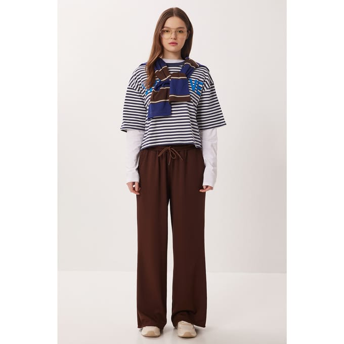 Wijde broek met trekkoord in de taille