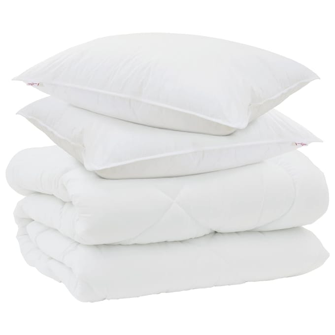 vidaXL - Winter - Duvet - met - kussen - 3 - st - Wit - Microvezel