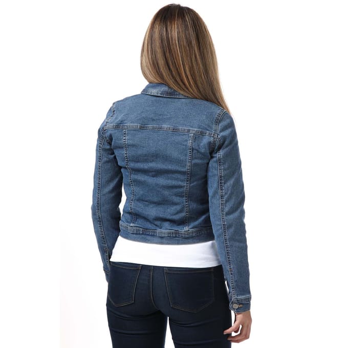 Jeansjack met paspelzakken op de borst, model 'WONDER LIFE'