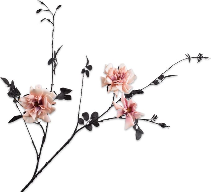 Silk-ka Kunstbloem-Zijde Roos Tak Perzik 116 cm
