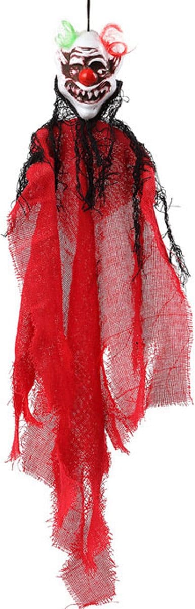 Halloween/horror thema hang decoratie horror clown - enge/griezelige pop - 60 cm
