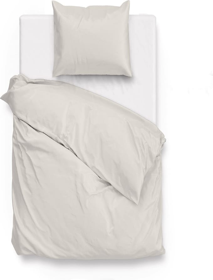 ZoHome Satinado Dekbedovertrek - Eenpersoons - 140x200/220 cm - Offwhite