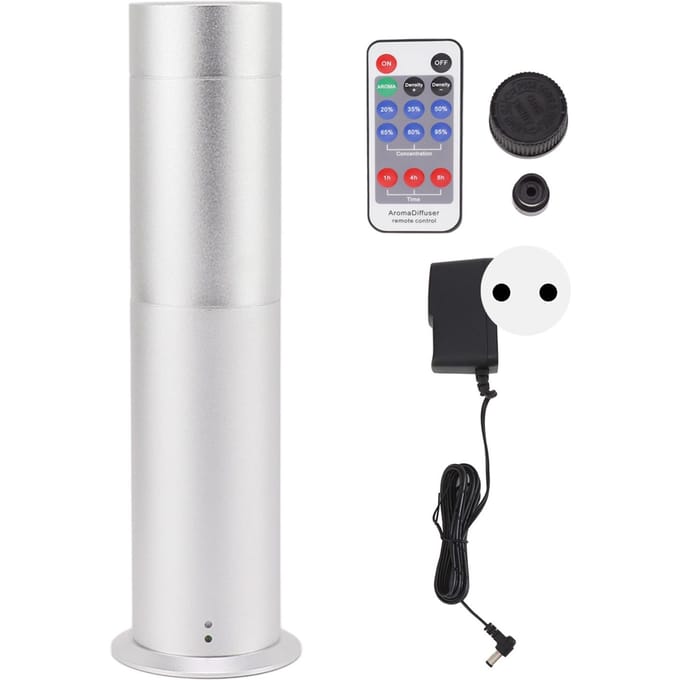 Geurmachine Zuilvormige Aluminiumlegering Aromatherapie Essentiële Olie Diffuser met Afstandsbediening white