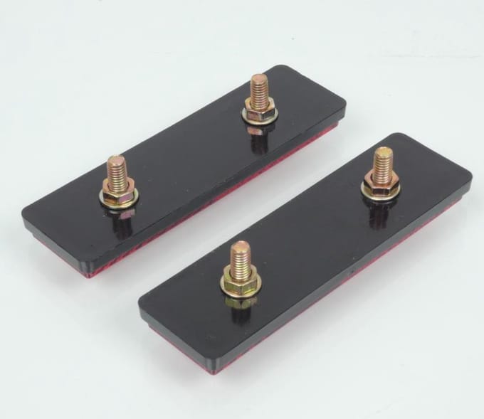 RMS-goedgekeurde rode opschroefbare retro-reflector 94x27mm voor motorfietsen Nieuw