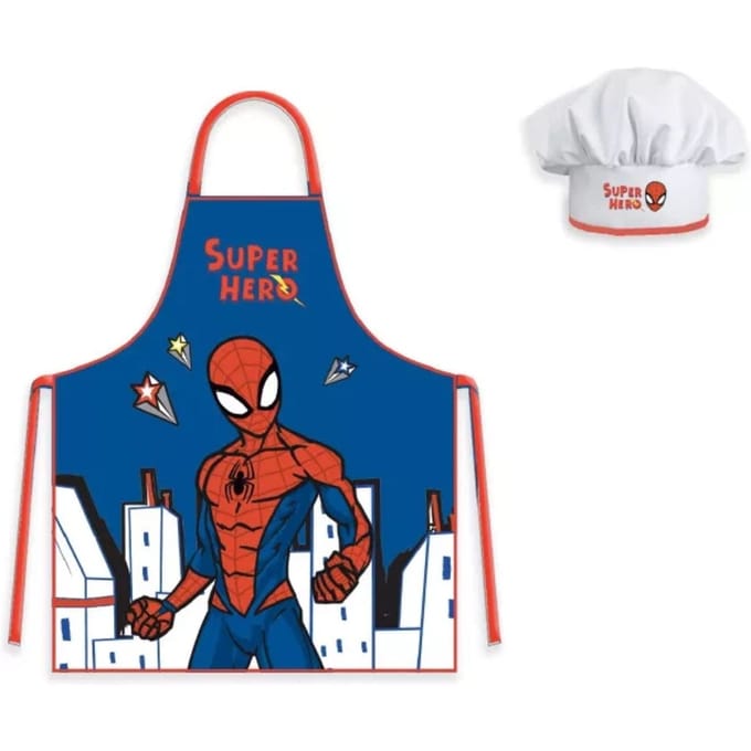 Spiderman schort met bakmuts