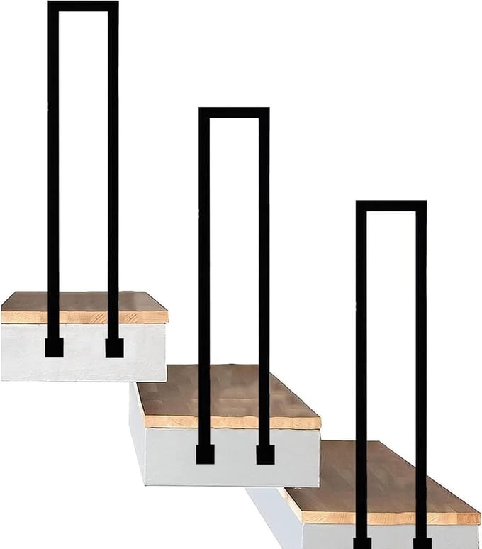 Trapleuning - Buiten leuning - Veiligheid trap - Stevig smeedijzer - 50 cm - Mat zwart