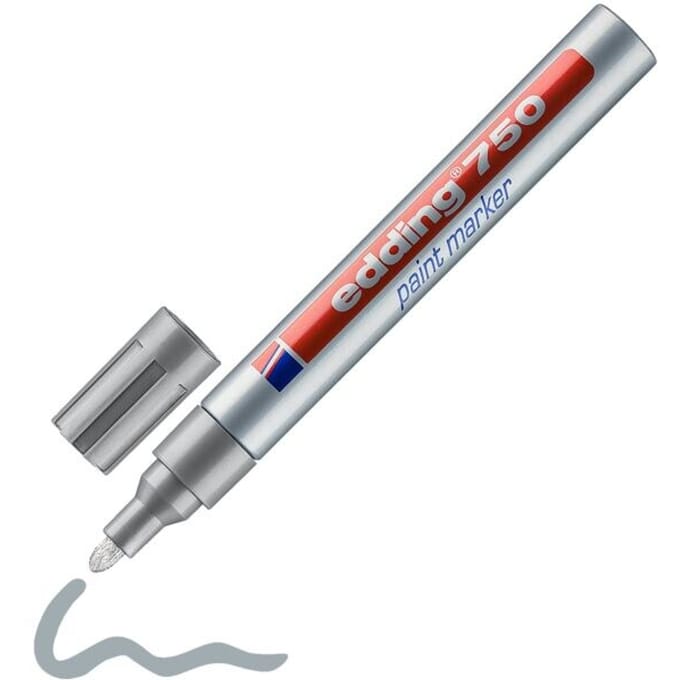 Paintmarker edding 750 op oliebasis 2-4mm zilver