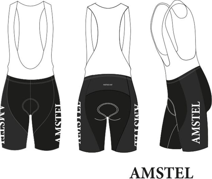 Retro Wielerbroek Amstel Bier - REDTED -Zwart - L