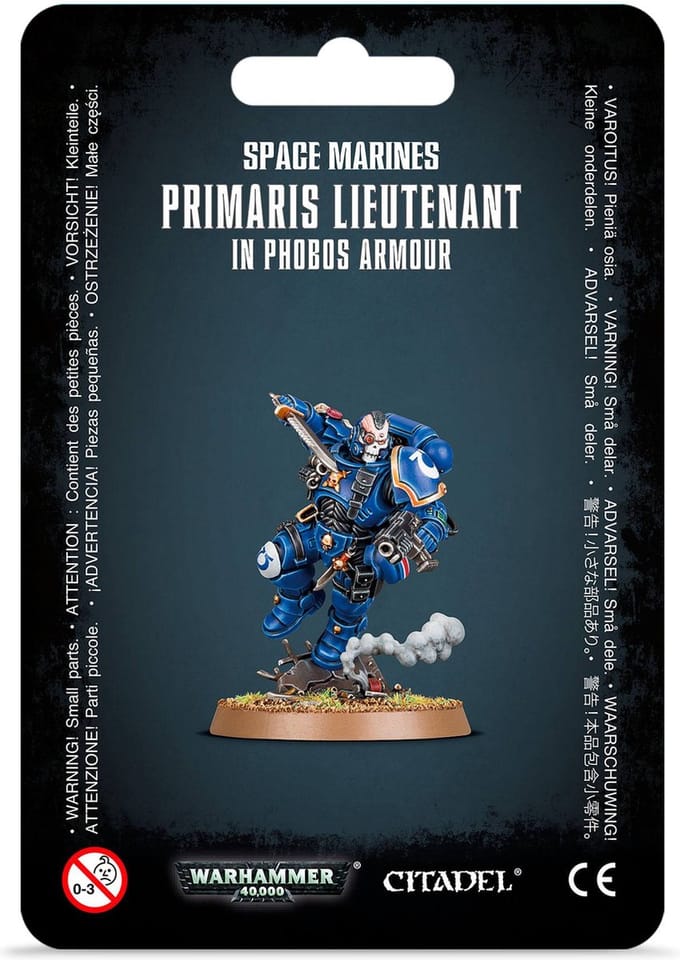 12-delig beeldje Games Workshop Warhammer 40k - Space Marine Lieutenant in Reiver Armour