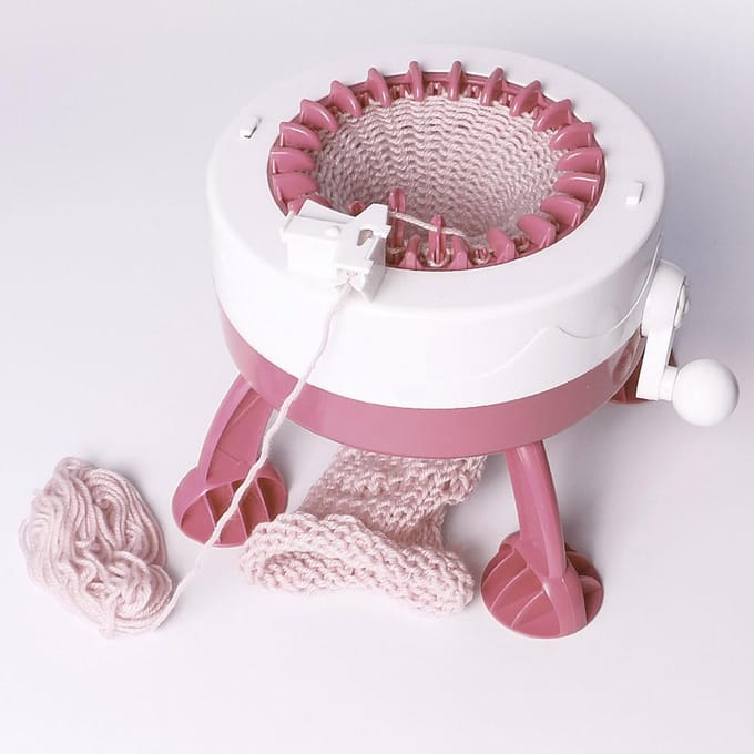 DIY Plastic Handbreimachine Naaimachine Kinderen Weven Speelgoed Gereedschap Accessoires(22 naalden) white