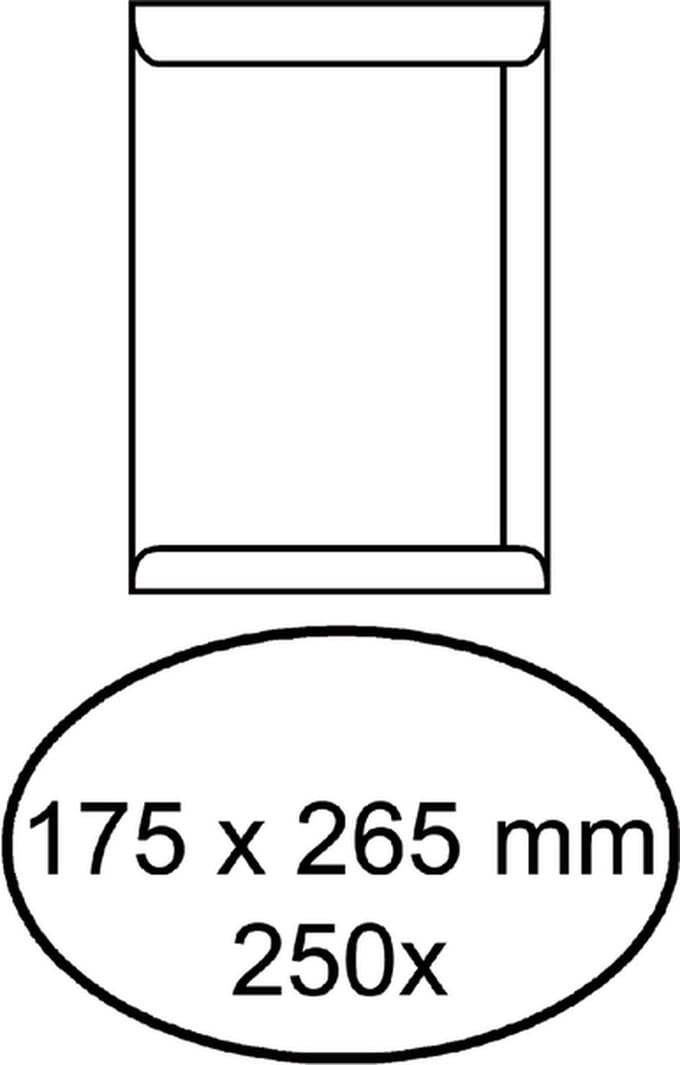 Envelop akte 175x265mm zelfklevend 100gr wit 250stuks