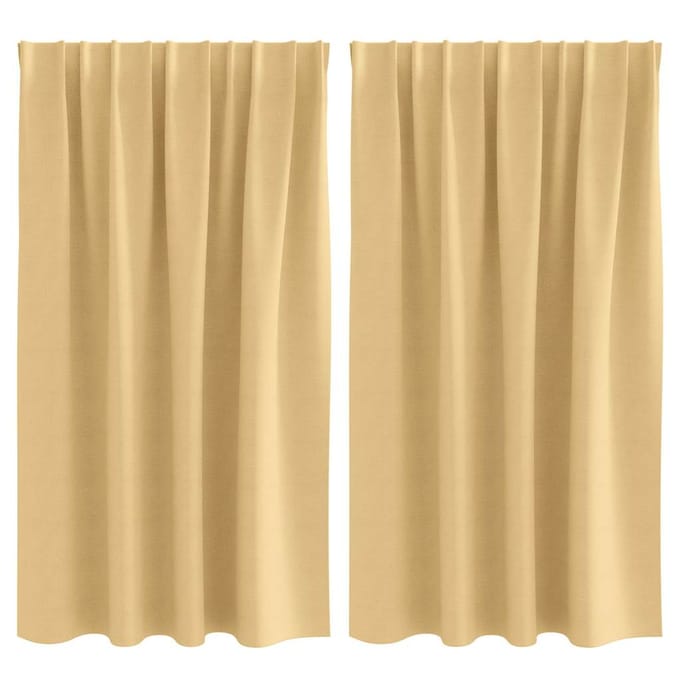 vidaXL - Blackout - Gordijnen - met - Ringen - 2 - st - Beige - 140 - x - 140 - cm - Polyester