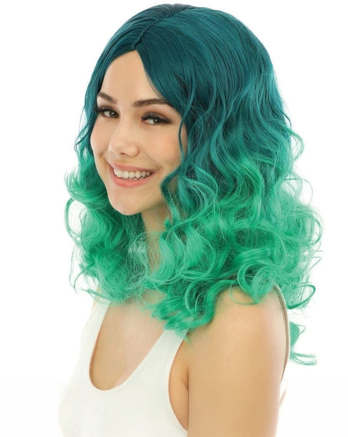 PTIT CLOWN - Luxe groene das en verf pruik voor volwassenen
