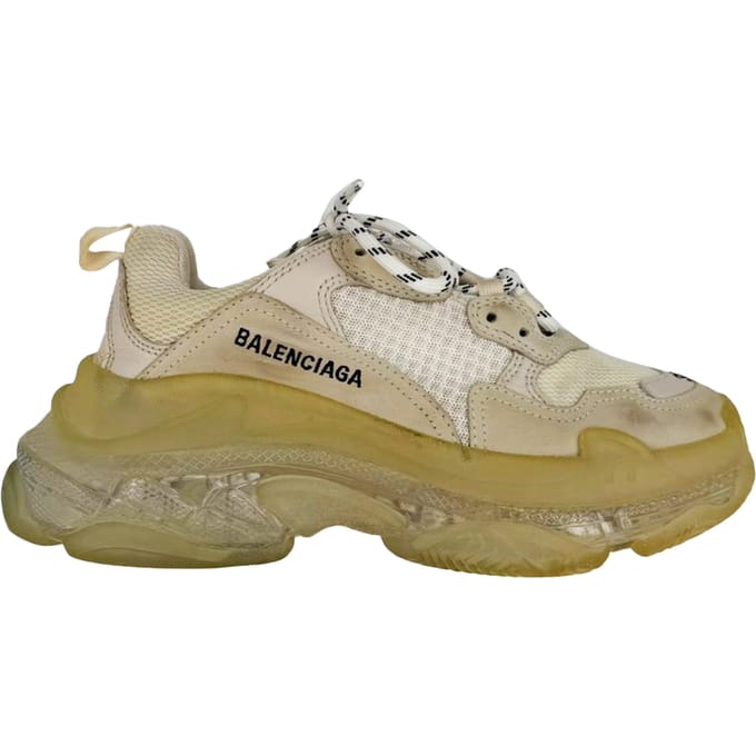 Balenciaga Triple S Doorzichtige Zolen Sneakers in Witte Polyester