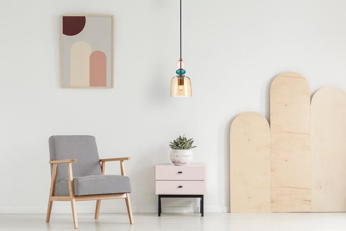 Namos Hanglamp Messing Amber Glas Modern - E27