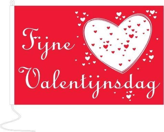 Vlag Fijne Valentijnsdag 200x300