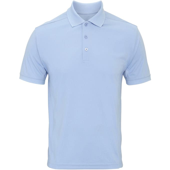Premier Heren Coolchecker Pique korte mouw Polo T-Shirt (Lichtblauw)